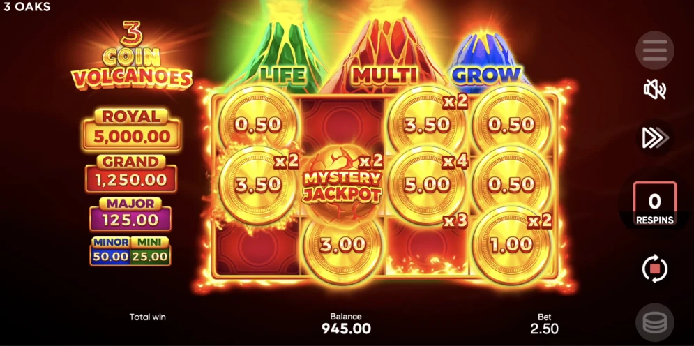 3 Coin Volcano Slot